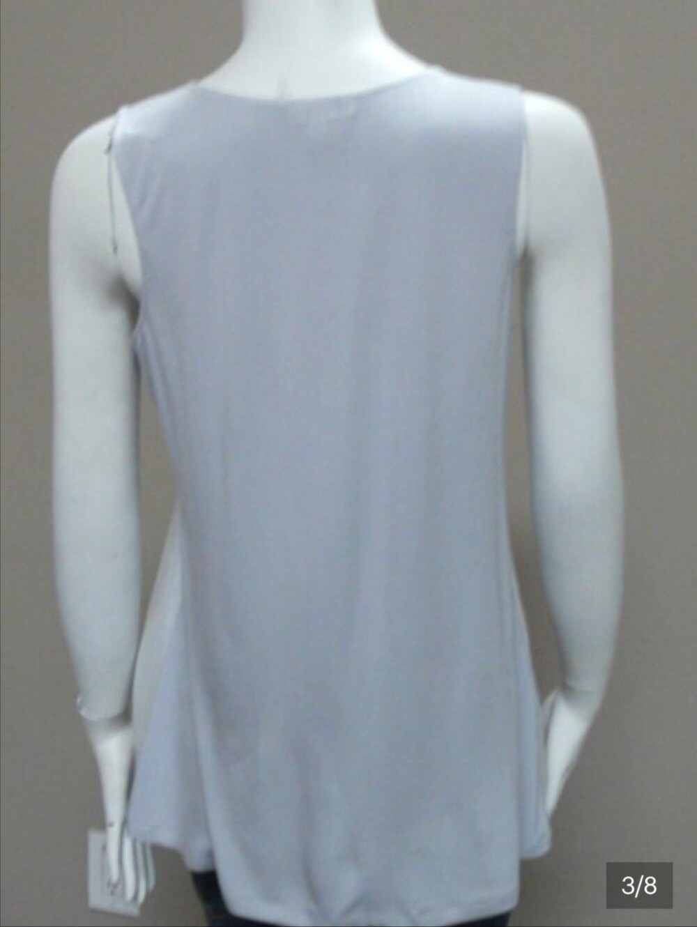 Sundance Lace Yoke Silk Chiffon & Jersey Sleeveless Top - - Picture 4 of 4